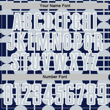 Загрузить изображение в средство просмотра галереи, Custom Navy Silver-White Geometric Shapes Sports Sublimation Soccer Uniform Jersey