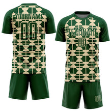 Load image into Gallery viewer, Custom Green Cream Geometric Shapes Sports Sublimation Soccer Uniform Jersey