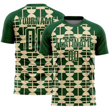 Load image into Gallery viewer, Custom Green Cream Geometric Shapes Sports Sublimation Soccer Uniform Jersey
