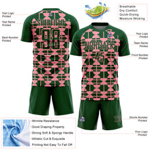 Load image into Gallery viewer, Custom Green Medium Pink Geometric Shapes Sports Sublimation Soccer Uniform Jersey