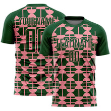 Load image into Gallery viewer, Custom Green Medium Pink Geometric Shapes Sports Sublimation Soccer Uniform Jersey