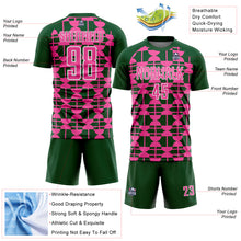 Load image into Gallery viewer, Custom Green Pink-White Geometric Shapes Sports Sublimation Soccer Uniform Jersey