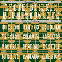 Load image into Gallery viewer, Custom Green Old Gold-White Geometric Shapes Sports Sublimation Soccer Uniform Jersey