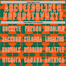 Загрузить изображение в средство просмотра галереи, Custom Kelly Green Orange-White Geometric Shapes Sports Sublimation Soccer Uniform Jersey