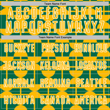 Load image into Gallery viewer, Custom Kelly Green Gold-White Geometric Shapes Sports Sublimation Soccer Uniform Jersey