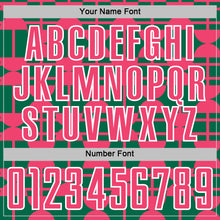 Load image into Gallery viewer, Custom Kelly Green Neon Pink-White Geometric Shapes Sports Sublimation Soccer Uniform Jersey