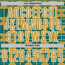 Загрузить изображение в средство просмотра галереи, Custom Teal Old Gold-White Geometric Shapes Sports Sublimation Soccer Uniform Jersey