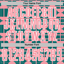 Laden Sie das Bild in den Galerie-Viewer, Custom Teal Medium Pink-White Geometric Shapes Sports Sublimation Soccer Uniform Jersey