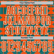 Laden Sie das Bild in den Galerie-Viewer, Custom Teal Orange-White Geometric Shapes Sports Sublimation Soccer Uniform Jersey