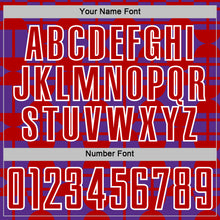 Load image into Gallery viewer, Custom Purple Red-White Geometric Shapes Sports Sublimation Soccer Uniform Jersey