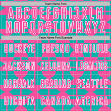 Загрузить изображение в средство просмотра галереи, Custom Aqua Pink-White Geometric Shapes Sports Sublimation Soccer Uniform Jersey