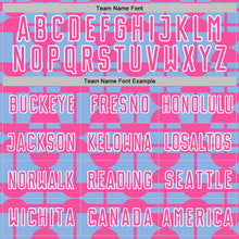 Загрузить изображение в средство просмотра галереи, Custom Light Blue Pink-White Geometric Shapes Sports Sublimation Soccer Uniform Jersey