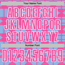 Загрузить изображение в средство просмотра галереи, Custom Light Blue Pink-White Geometric Shapes Sports Sublimation Soccer Uniform Jersey