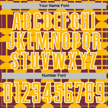 Laden Sie das Bild in den Galerie-Viewer, Custom Burgundy Gold-White Geometric Shapes Sports Sublimation Soccer Uniform Jersey