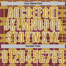 Load image into Gallery viewer, Custom Burgundy Old Gold-White Geometric Shapes Sports Sublimation Soccer Uniform Jersey