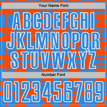 Laden Sie das Bild in den Galerie-Viewer, Custom Powder Blue Orange-White Geometric Shapes Sports Sublimation Soccer Uniform Jersey