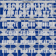 Load image into Gallery viewer, Custom Royal Gray-White Geometric Shapes Sports Sublimation Soccer Uniform Jersey