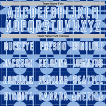 Load image into Gallery viewer, Custom Royal Light Blue-White Geometric Shapes Sports Sublimation Soccer Uniform Jersey