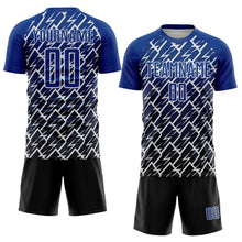 Charger l'image dans la galerie, Custom Royal Black-White Lightning Sports Sublimation Soccer Uniform Jersey