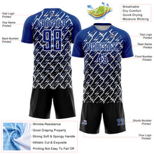 Charger l'image dans la galerie, Custom Royal Black-White Lightning Sports Sublimation Soccer Uniform Jersey