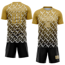 Charger l'image dans la galerie, Custom Old Gold Black-White Lightning Sports Sublimation Soccer Uniform Jersey