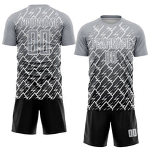 Charger l'image dans la galerie, Custom Gray Black-White Lightning Sports Sublimation Soccer Uniform Jersey