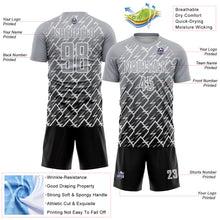 Charger l'image dans la galerie, Custom Gray Black-White Lightning Sports Sublimation Soccer Uniform Jersey