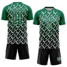 Load image into Gallery viewer, Custom Kelly Green Black-White Lightning Sports Sublimation Soccer Uniform Jersey