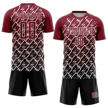 Загрузить изображение в средство просмотра галереи, Custom Crimson Black-White Lightning Sports Sublimation Soccer Uniform Jersey