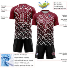 Загрузить изображение в средство просмотра галереи, Custom Crimson Black-White Lightning Sports Sublimation Soccer Uniform Jersey