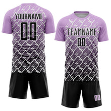 Load image into Gallery viewer, Custom Light Purple Black-White Lightning Sports Sublimation Soccer Uniform Jersey