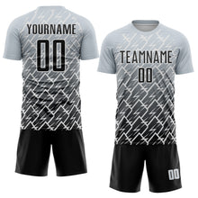 Загрузить изображение в средство просмотра галереи, Custom Silver Black-White Lightning Sports Sublimation Soccer Uniform Jersey