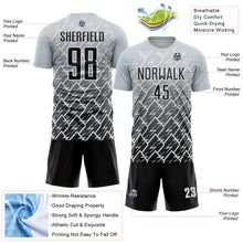 Загрузить изображение в средство просмотра галереи, Custom Silver Black-White Lightning Sports Sublimation Soccer Uniform Jersey