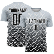 Загрузить изображение в средство просмотра галереи, Custom Silver Black-White Lightning Sports Sublimation Soccer Uniform Jersey