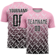 Load image into Gallery viewer, Custom Light Pink Black-White Lightning Sports Sublimation Soccer Uniform Jersey