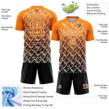 Charger l'image dans la galerie, Custom Bay Orange Black-White Lightning Sports Sublimation Soccer Uniform Jersey