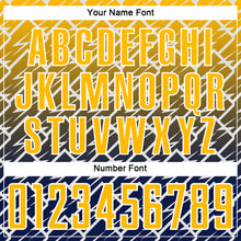 Laden Sie das Bild in den Galerie-Viewer, Custom Gold Navy-White Lightning Sports Sublimation Soccer Uniform Jersey