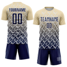 Load image into Gallery viewer, Custom Cream Navy-White Lightning Sports Sublimation Soccer Uniform Jersey