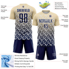Load image into Gallery viewer, Custom Cream Navy-White Lightning Sports Sublimation Soccer Uniform Jersey