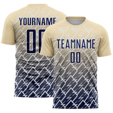 Load image into Gallery viewer, Custom Cream Navy-White Lightning Sports Sublimation Soccer Uniform Jersey