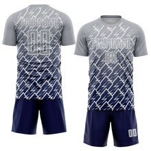Charger l'image dans la galerie, Custom Gray Navy-White Lightning Sports Sublimation Soccer Uniform Jersey