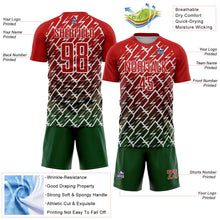 Load image into Gallery viewer, Custom Red Green-White Lightning Sports Sublimation Soccer Uniform Jersey