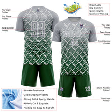 Laden Sie das Bild in den Galerie-Viewer, Custom Gray Green-White Lightning Sports Sublimation Soccer Uniform Jersey