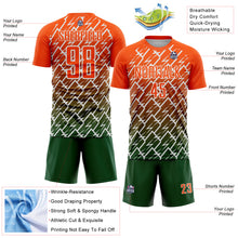 Загрузить изображение в средство просмотра галереи, Custom Orange Green-White Lightning Sports Sublimation Soccer Uniform Jersey
