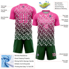 Загрузить изображение в средство просмотра галереи, Custom Pink Green-White Lightning Sports Sublimation Soccer Uniform Jersey