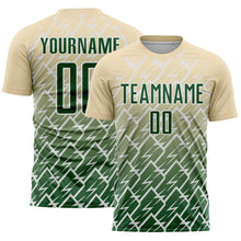 Load image into Gallery viewer, Custom Cream Green-White Lightning Sports Sublimation Soccer Uniform Jersey