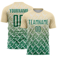 Load image into Gallery viewer, Custom Cream Kelly Green-White Lightning Sports Sublimation Soccer Uniform Jersey