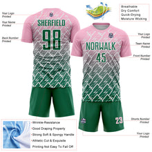 Load image into Gallery viewer, Custom Light Pink Kelly Green-White Lightning Sports Sublimation Soccer Uniform Jersey