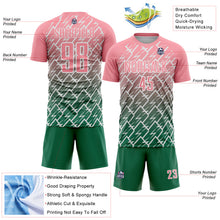 Load image into Gallery viewer, Custom Medium Pink Kelly Green-White Lightning Sports Sublimation Soccer Uniform Jersey