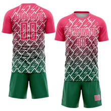 Load image into Gallery viewer, Custom Neon Pink Kelly Green-White Lightning Sports Sublimation Soccer Uniform Jersey